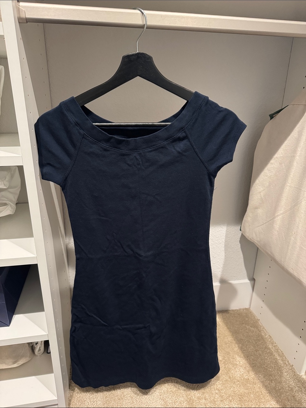 Andrea Jovine Black Scoop Neck Tee Dress